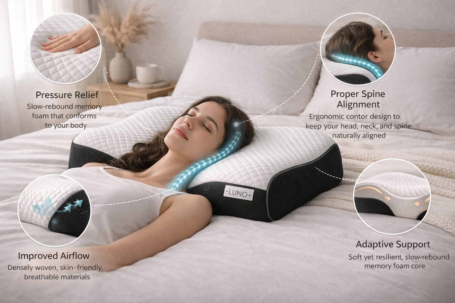 Luno™ Ergonomic Cervical Pillow